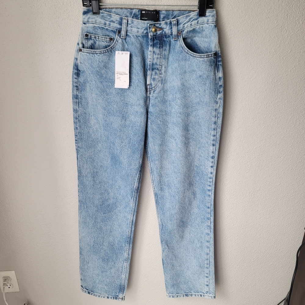 Asos Design 90's Mid Waist Straight Leg Jeans Size 28x32 Color Mid Blue NWT